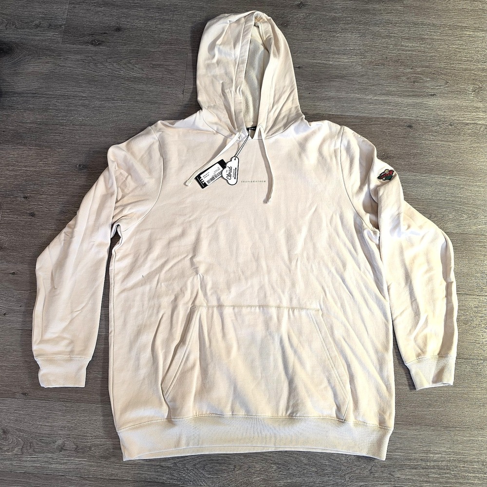 3XL Travis Mathew Coastal Cloud Minnesota Wild NHL Hoodie Men Cream Athleisure